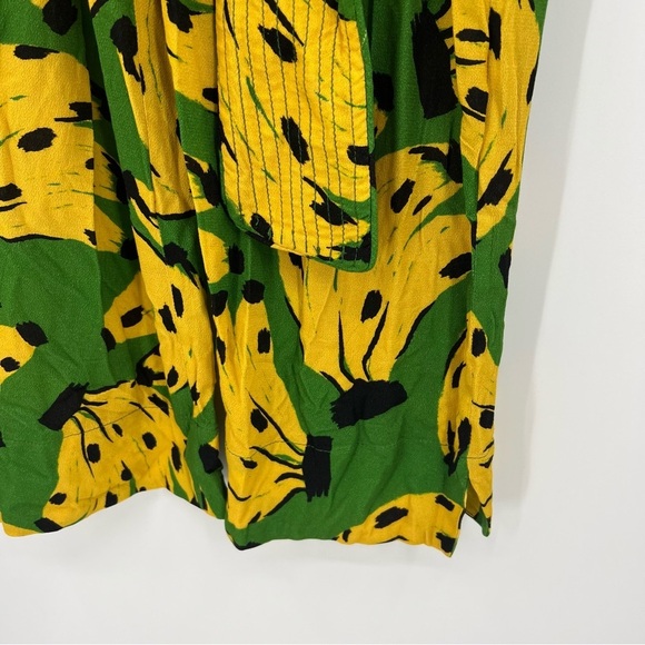 Farm Rio Bossa Banana Green Yellow Relaxed Belted Jumpsuit Size XS - Picture 3 of 9